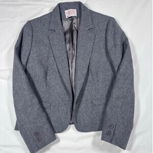 Women's Pendleton Cropped Grey Blazer Jacket Size Small Petite